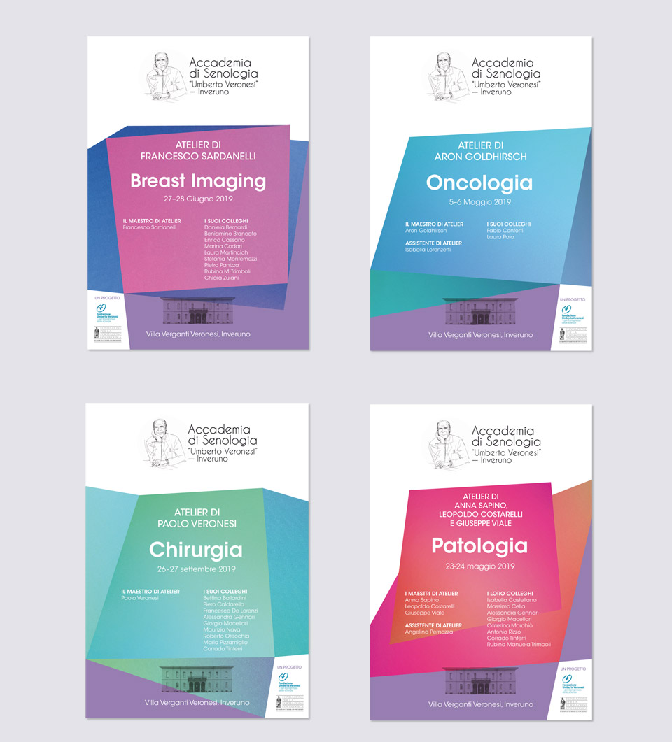 Brochures de présentation des ateliers de l'Accademia di Senologia Umberto Veronesi 2