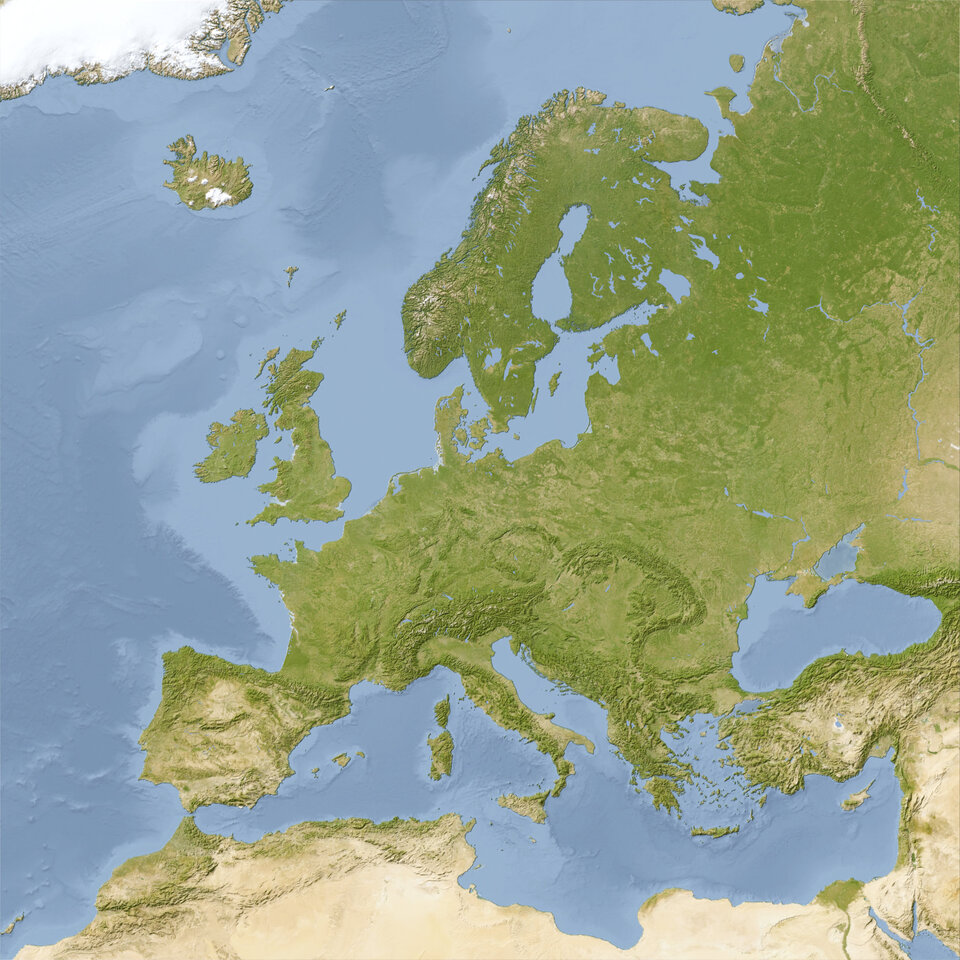Carte con effetti 3D, Europa Naturale