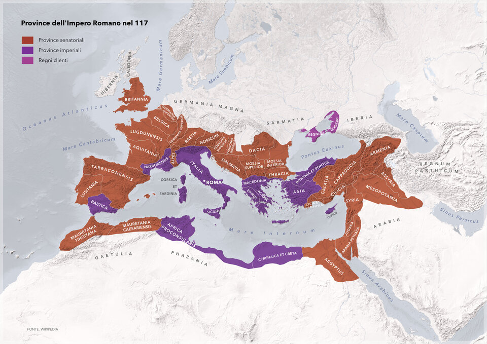 Carte storiche, Province dell'Impero Romano nel 117